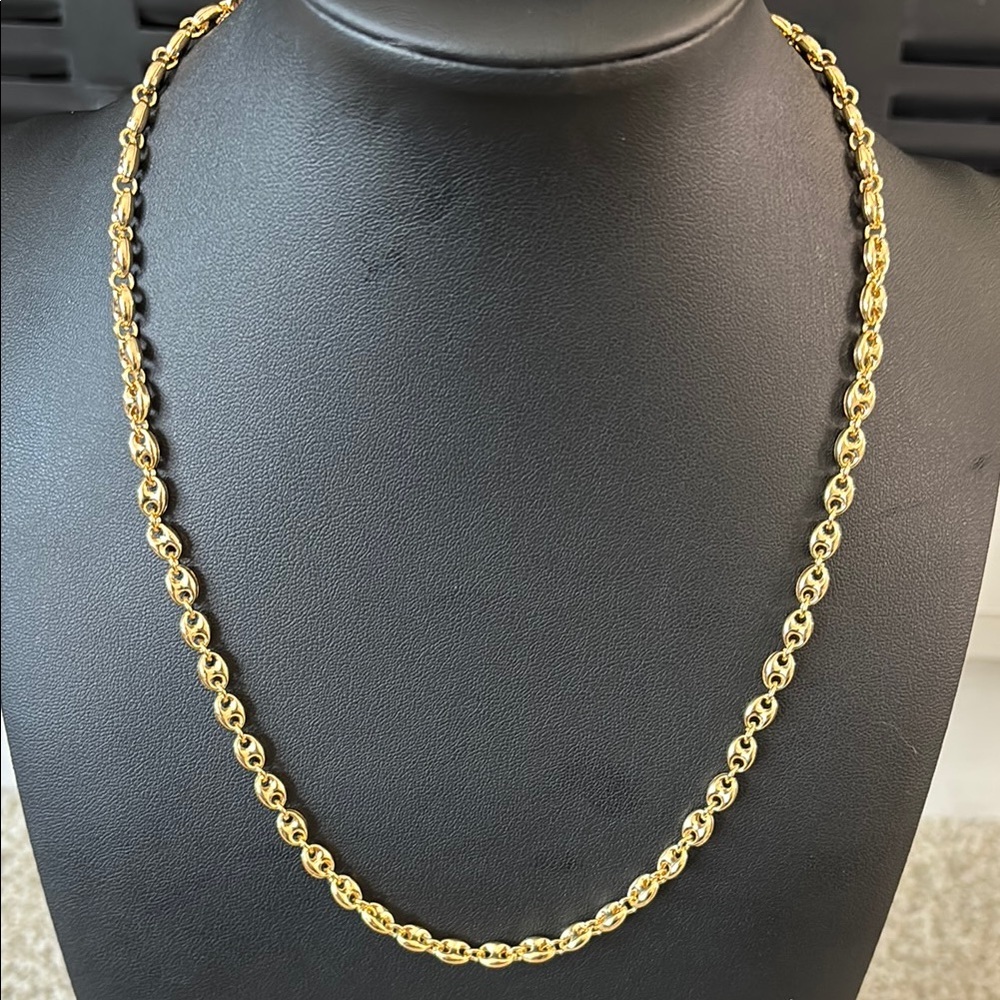 12g Puff Link Chain Necklace 18k Yellow Gold Filled 20”